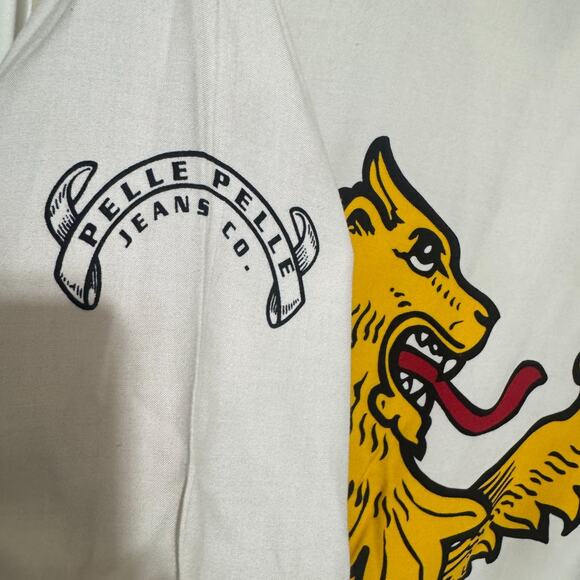 Vintage Pelle Pelle Shirt Mens XL Yellow Lion button up streetwear Hip-Hop Y2K - Picture 6 of 7